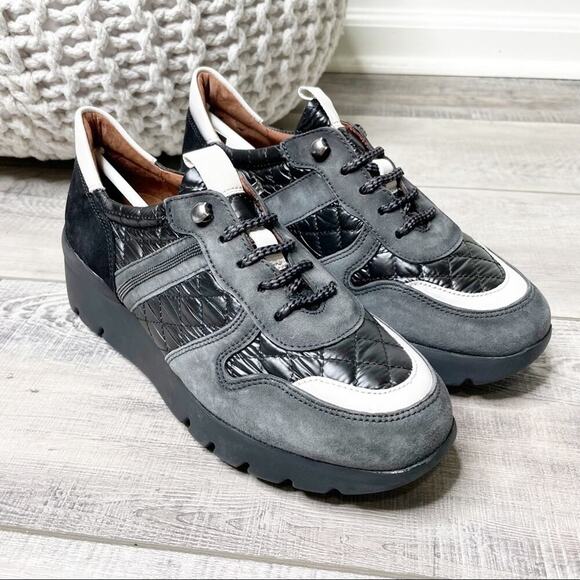 Hispanitas Shoes - Hispanitas Rielle Suede Quilted Chunky Sneakers Black Size 38